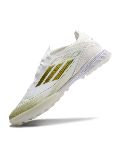 Unisex Adidas F50 Pro TF Football Shoes - White/Gold