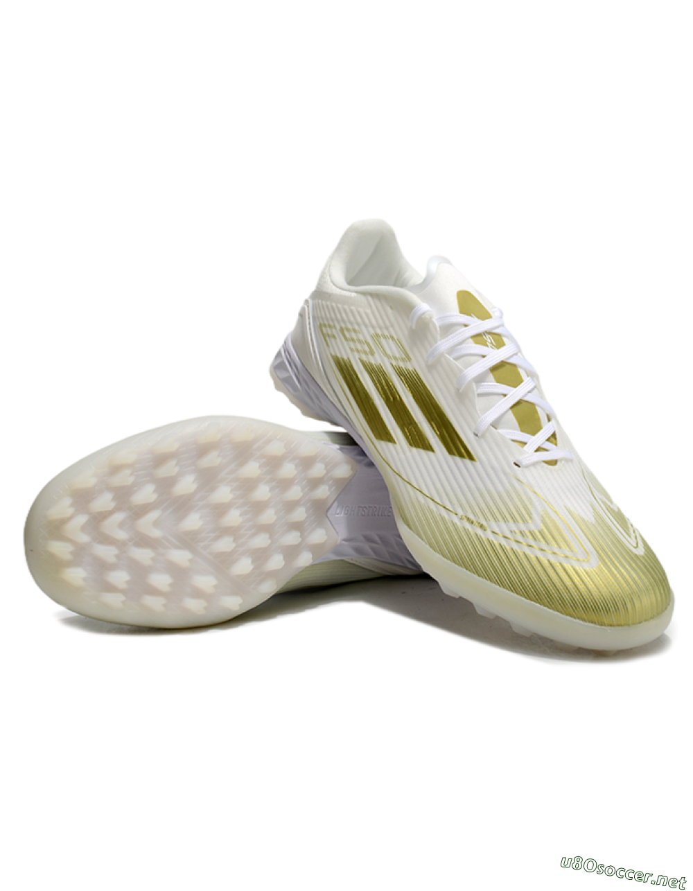 Unisex Adidas F50 Pro TF Football Shoes - White/Gold 3