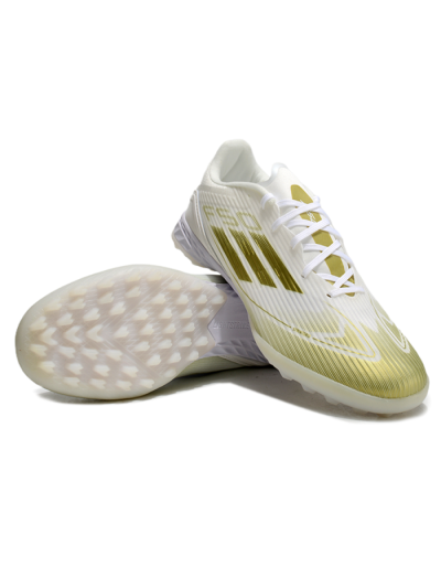 Unisex Adidas F50 Pro TF Football Shoes - White/Gold