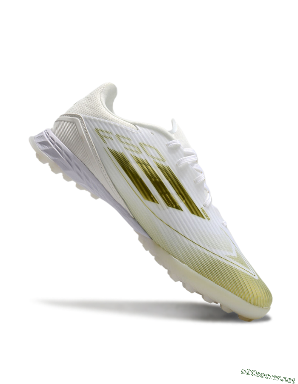 Unisex Adidas F50 Pro TF Football Shoes - White/Gold 4