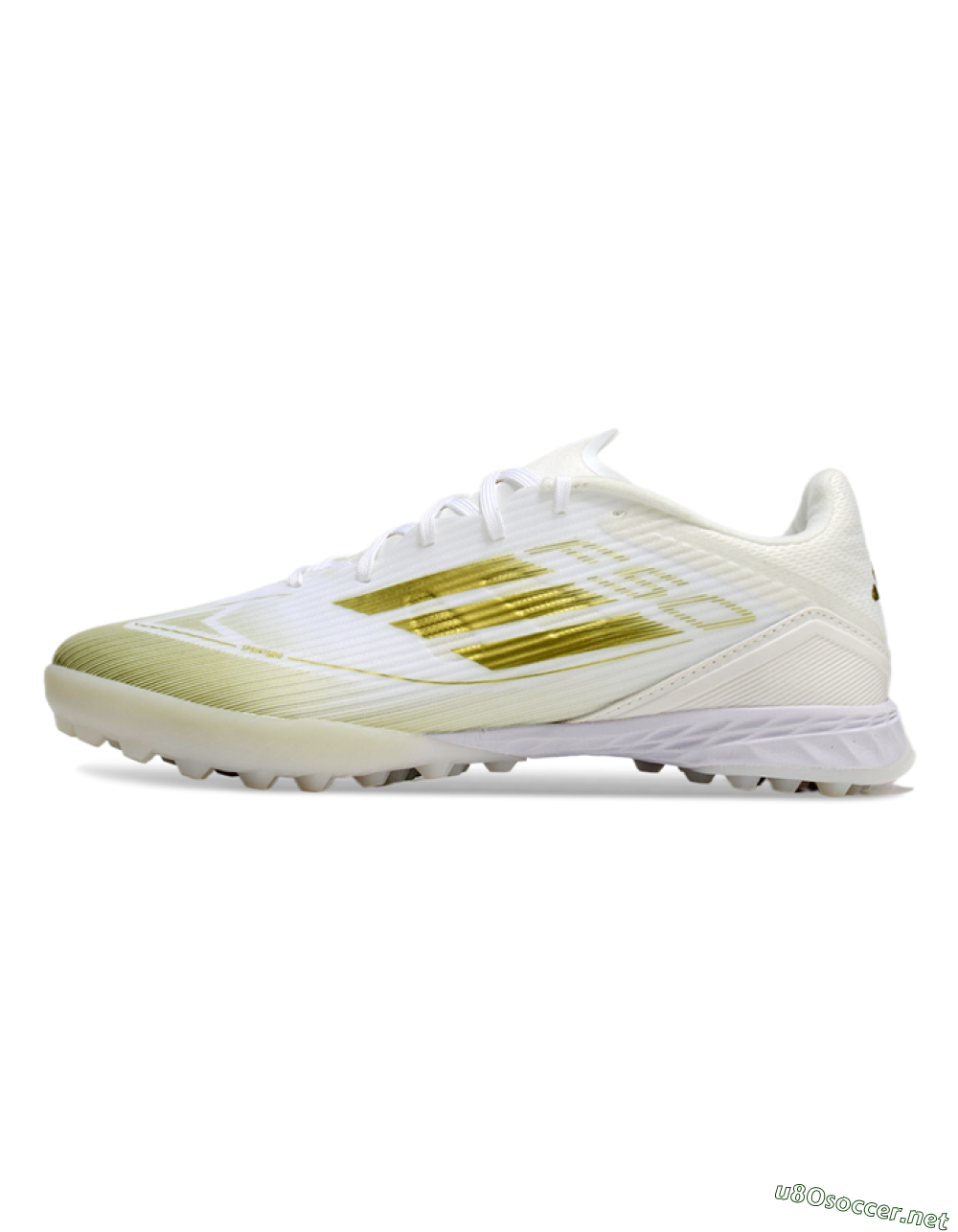 Unisex Adidas F50 Pro TF Football Shoes - White/Gold 0