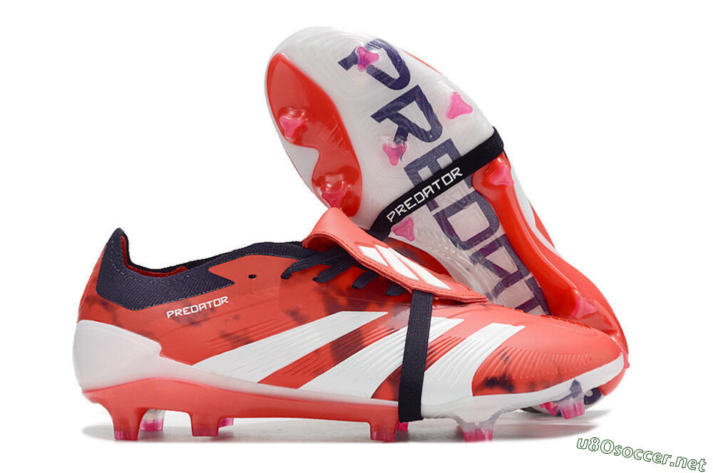 Unisex Adidas Predator Elite Foldover Tongue FG Football Boots - Red/White/Black 2