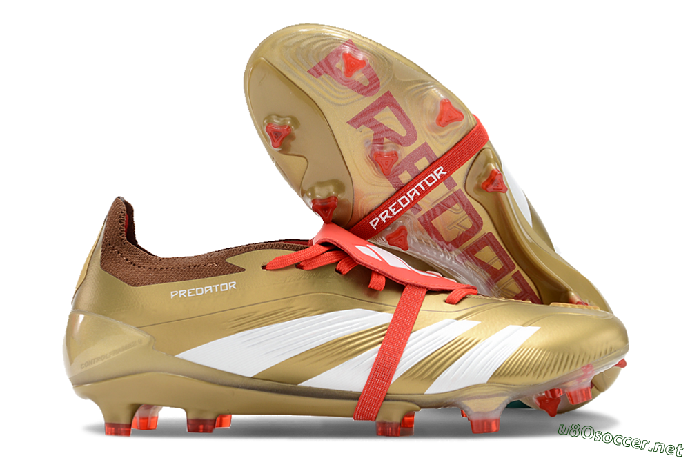 Men's Adidas Predator Elite Foldover Tongue FG Football Boots - Gold/Red/White 2