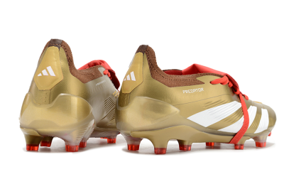Men's Adidas Predator Elite Foldover Tongue FG Football Boots - Gold/Red/White