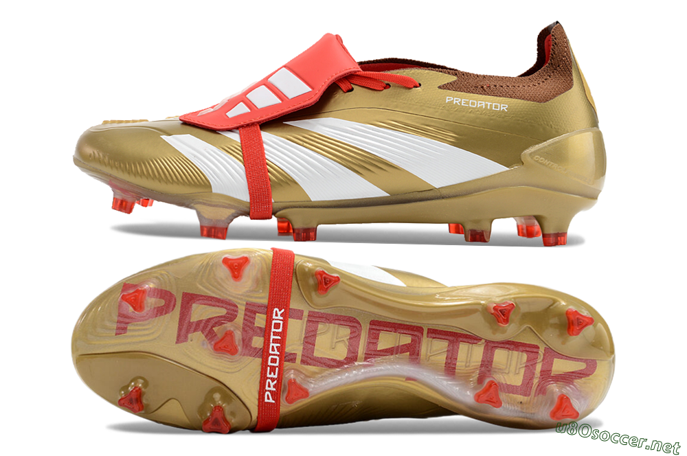 Men's Adidas Predator Elite Foldover Tongue FG Football Boots - Gold/Red/White 1