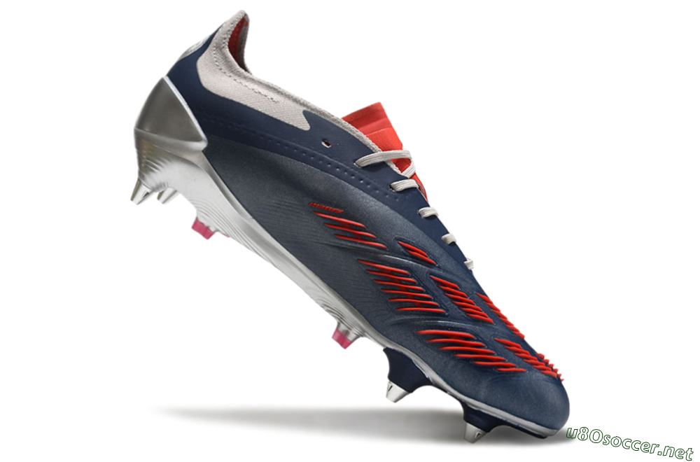 Men's Adidas Predator 24 Elite SG Football Boots - Silver/Blue/Red 4