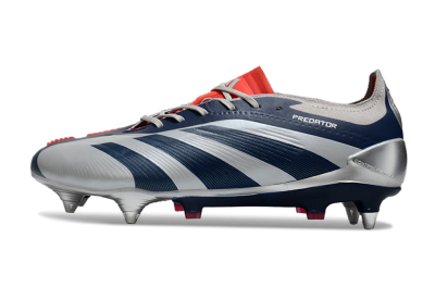 Men's Adidas Predator 24 Elite SG Football Boots - Silver/Blue/Red