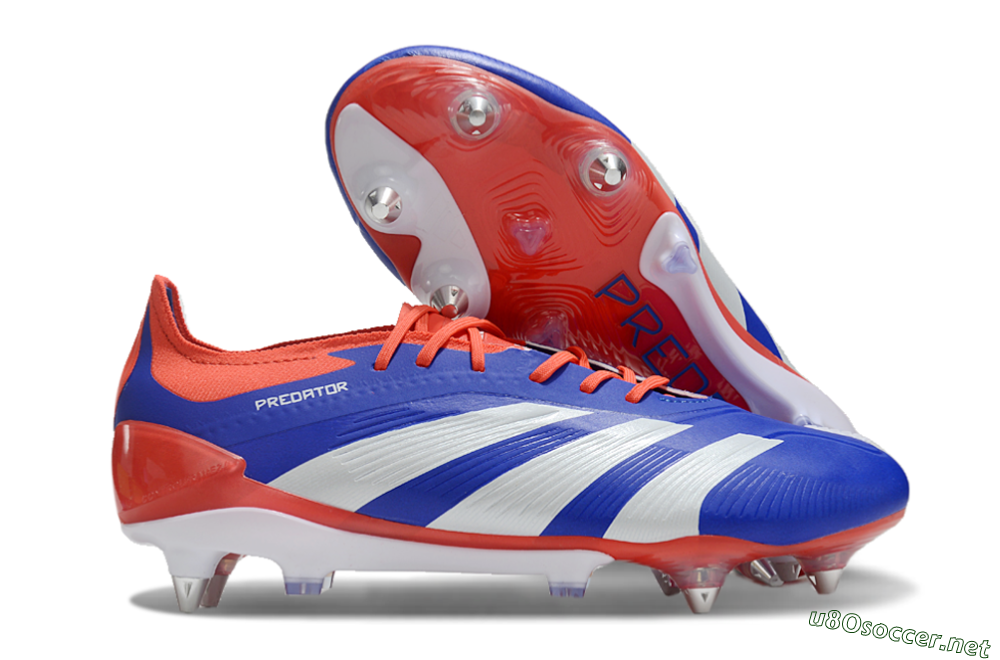 Men's Adidas Predator Elite Foldover Tongue SG Football Boots - Blue/White/Red 2