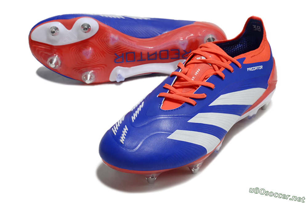 Men's Adidas Predator Elite Foldover Tongue SG Football Boots - Blue/White/Red 3
