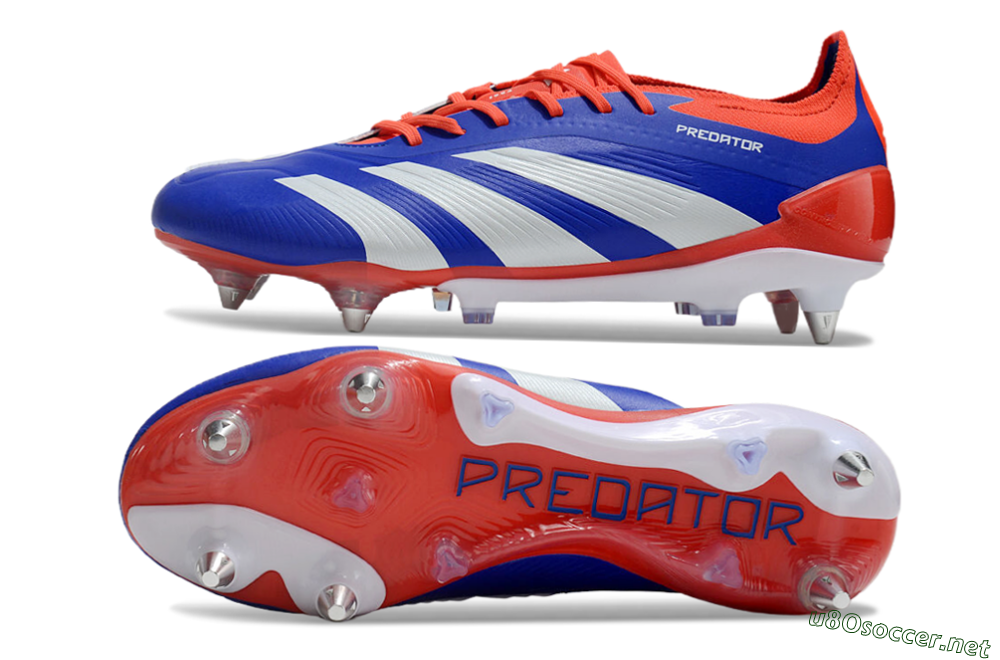 Men's Adidas Predator Elite Foldover Tongue SG Football Boots - Blue/White/Red 1