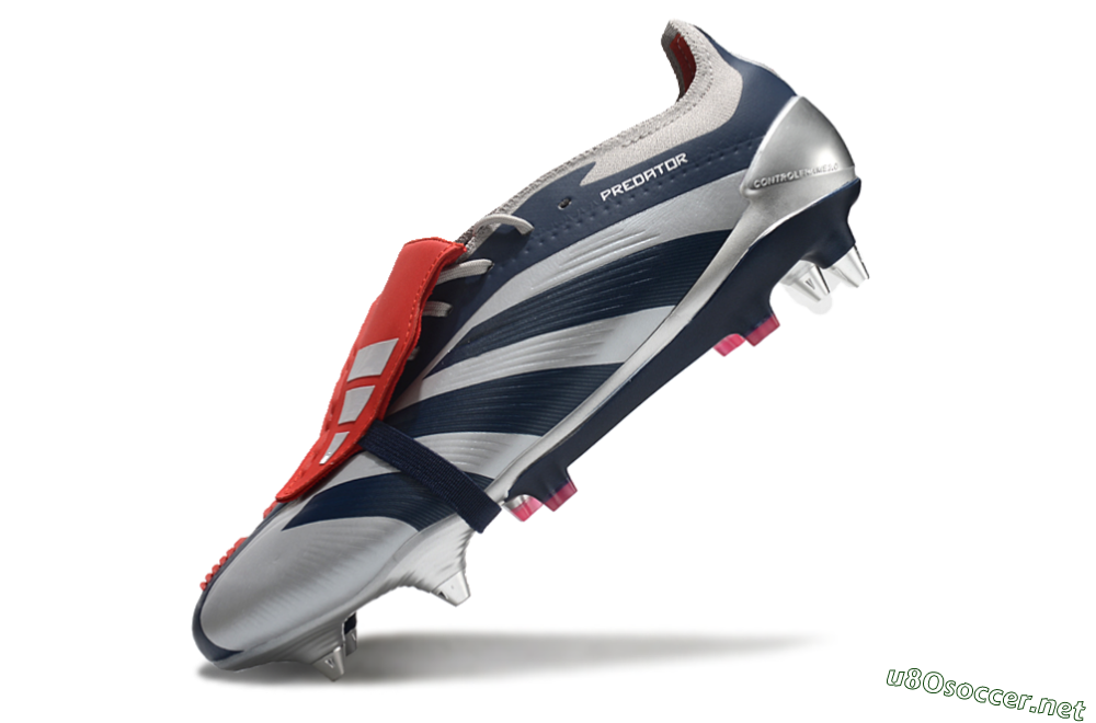 Men's Adidas Predator Elite Foldover Tongue SG Football Boots - Silver/Blue/Red 5