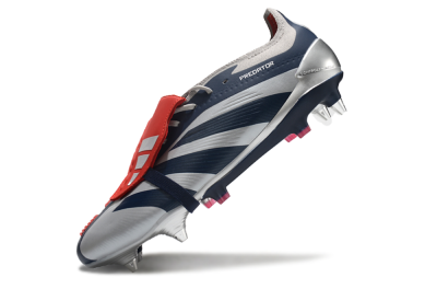 Men's Adidas Predator Elite Foldover Tongue SG Football Boots - Silver/Blue/Red