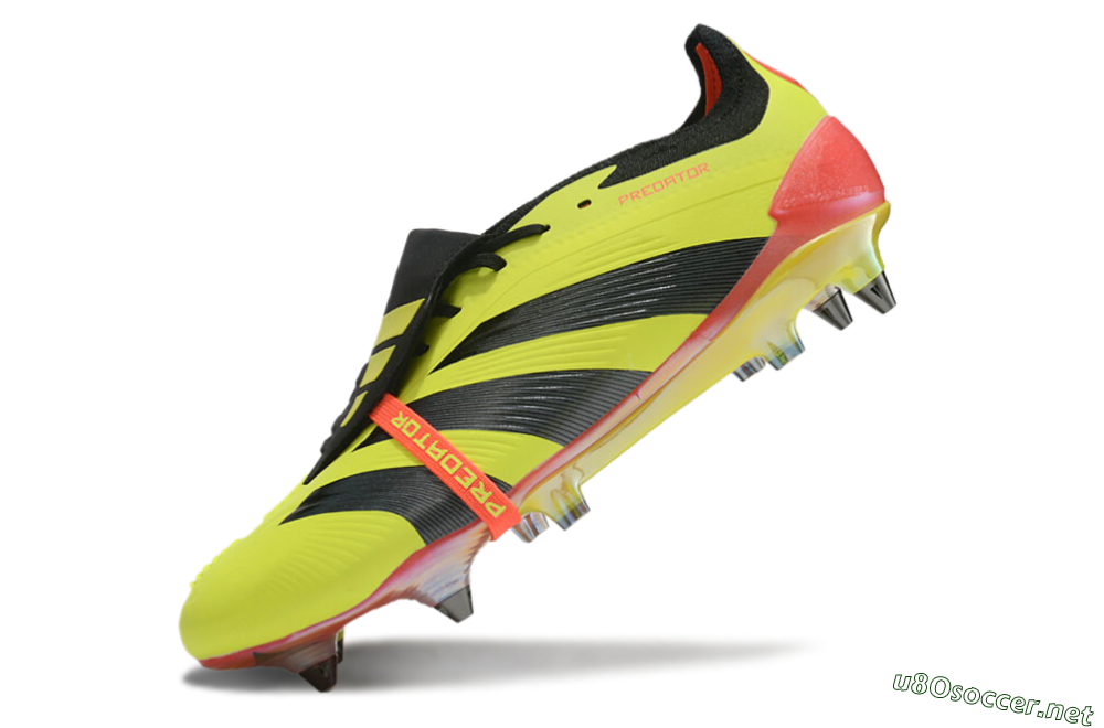 Men's Adidas Predator Elite Foldover Tongue SG Football Boots - Yellow/Black/Red 5