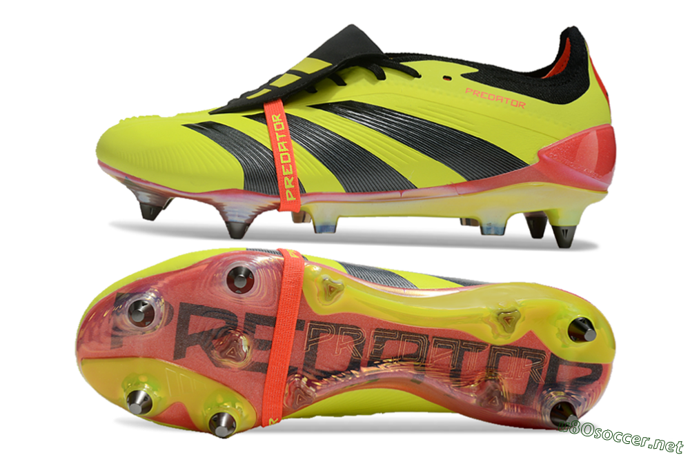 Men's Adidas Predator Elite Foldover Tongue SG Football Boots - Yellow/Black/Red 1