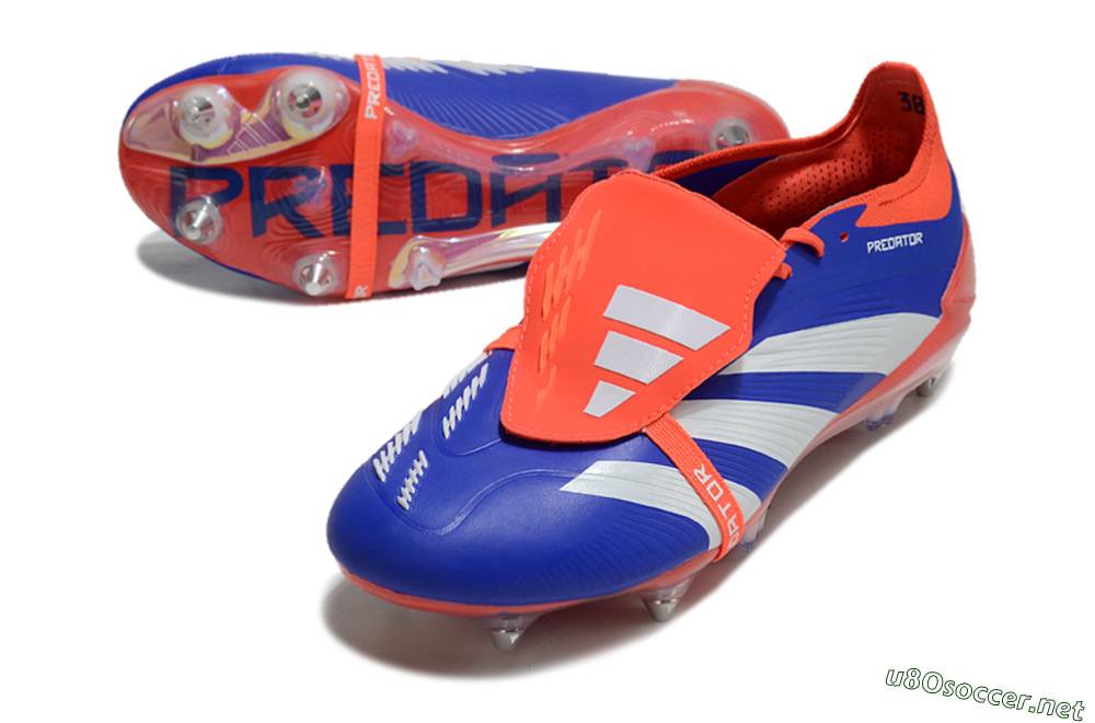 Men's Adidas Predator Elite Foldover Tongue SG Football Boots - Blue/White/Red 3