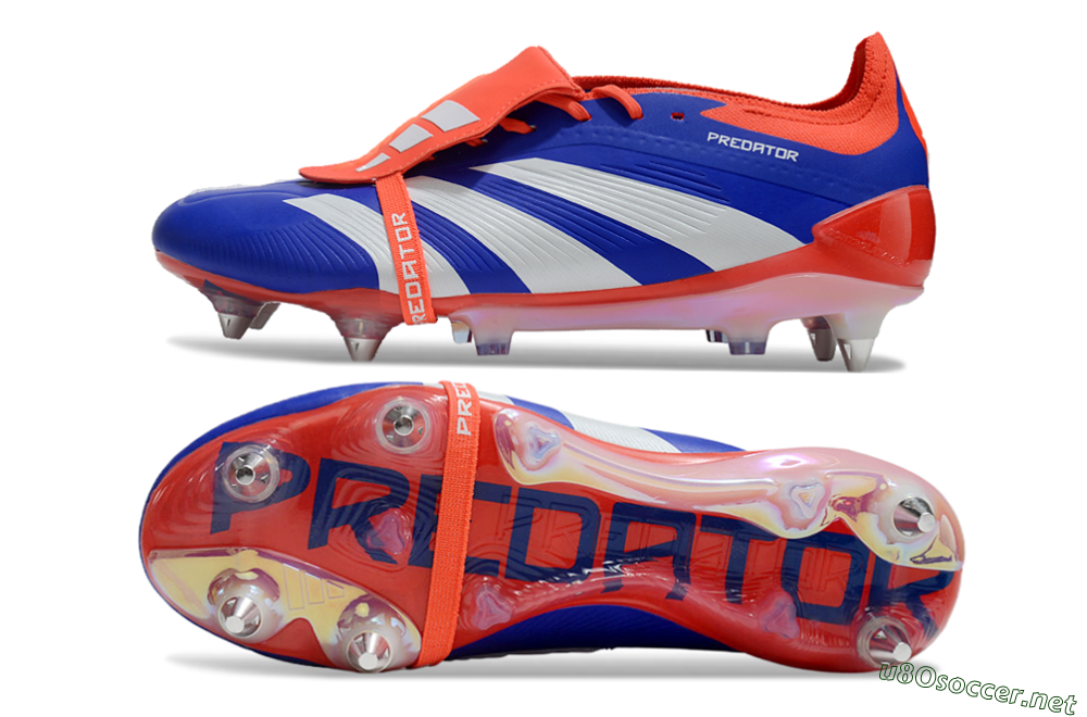 Men's Adidas Predator Elite Foldover Tongue SG Football Boots - Blue/White/Red 1