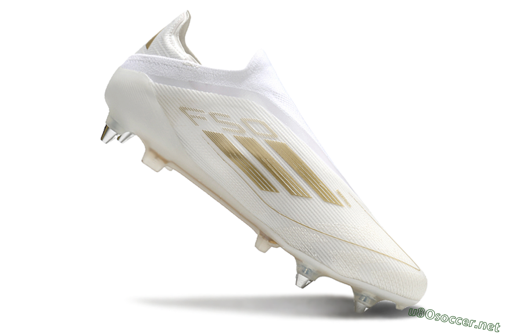 Men's Adidas F50 Elite Laceless SG Football Boots - White/Gold 4