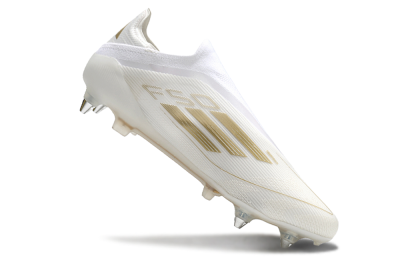 Men's Adidas F50 Elite Laceless SG Football Boots - White/Gold