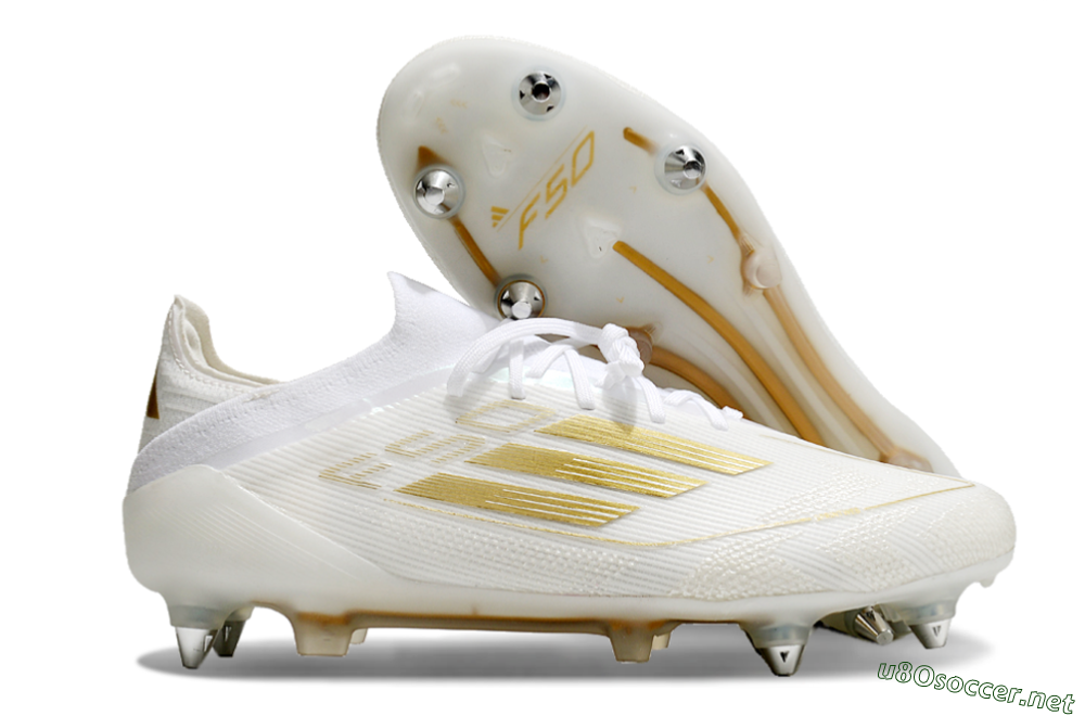 Men's Adidas F50 Elite SG Football Boots - White/Gold 2