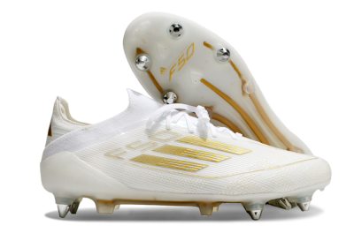 Men's Adidas F50 Elite SG Football Boots - White/Gold