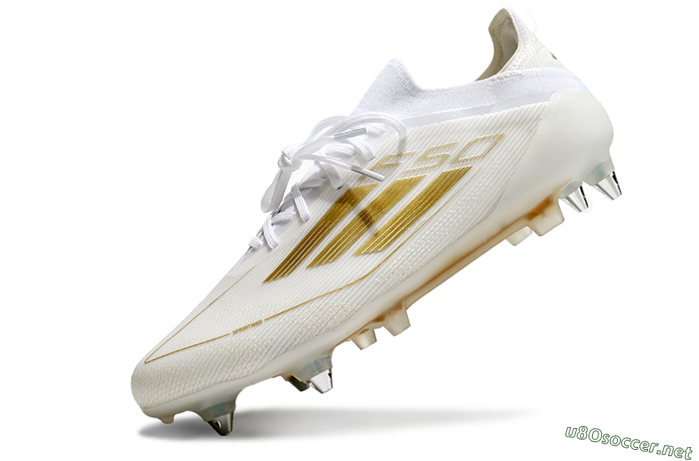 Men's Adidas F50 Elite SG Football Boots - White/Gold 5