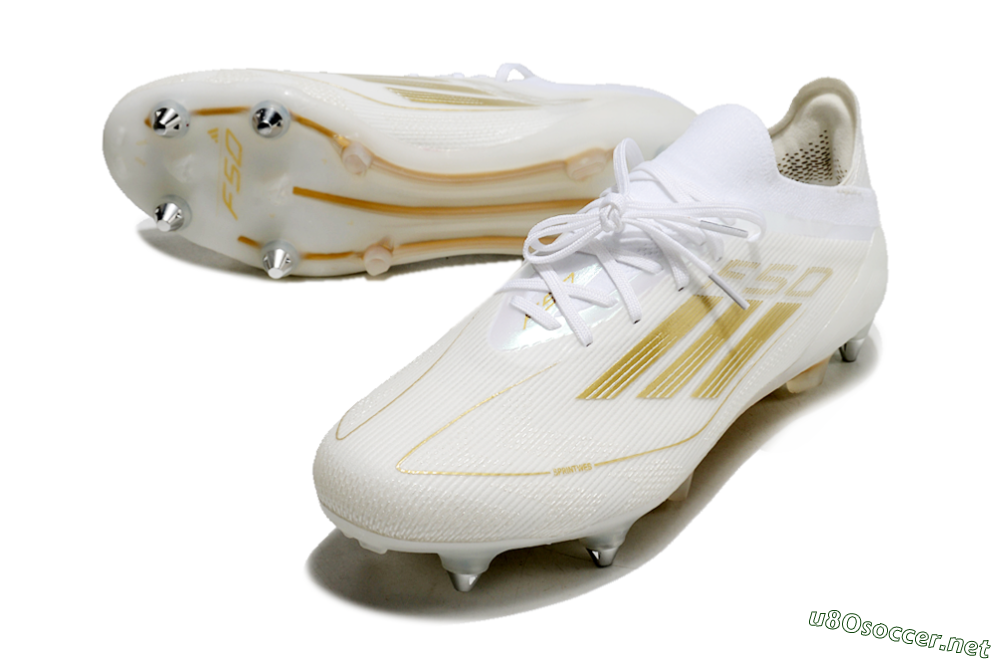 Men's Adidas F50 Elite SG Football Boots - White/Gold 3