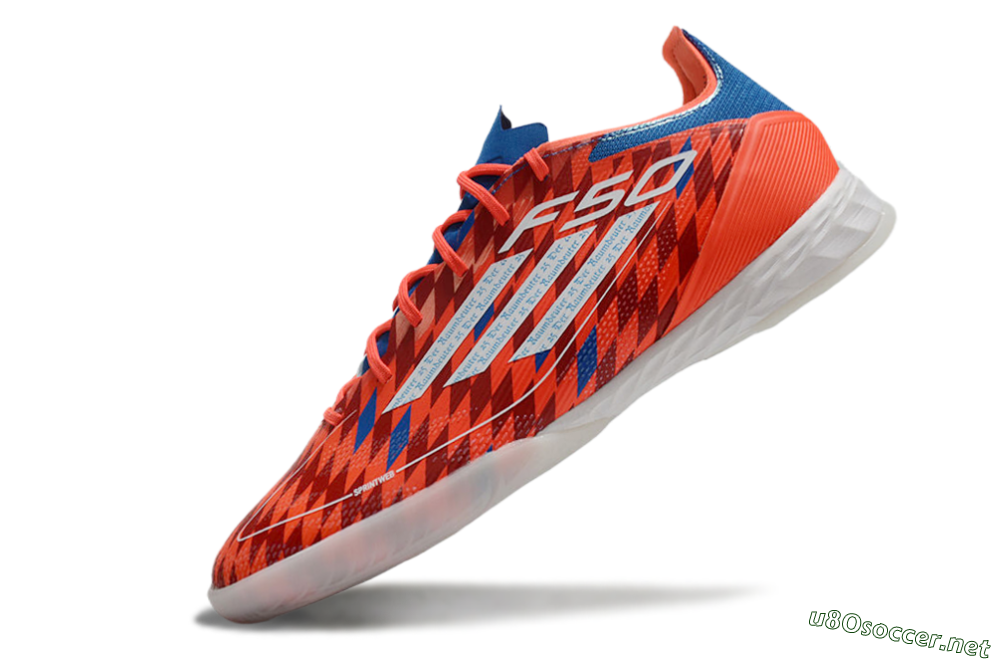 Men's Adidas F50 Pro IC Football Shoes - Red/White/Blue 5