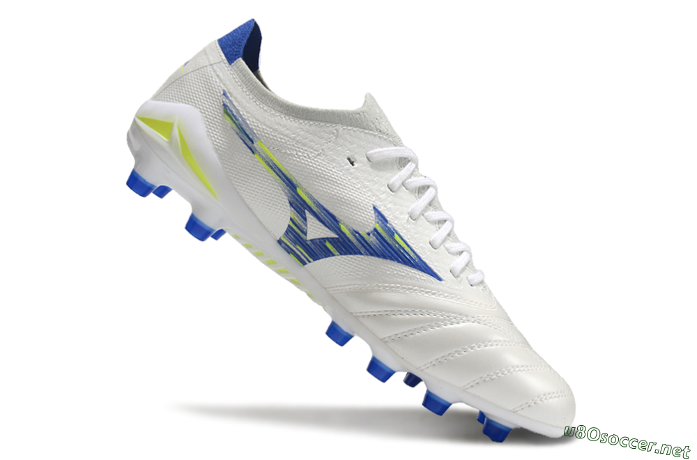 Men's Mizuno Morelia Neo 4 FG Football Boots - White/Blue/Yellow 4