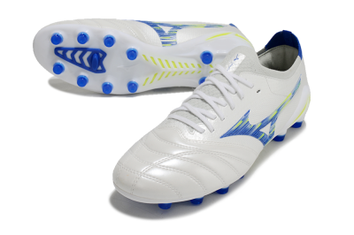 Men's Mizuno Morelia Neo 4 FG Football Boots - White/Blue/Yellow