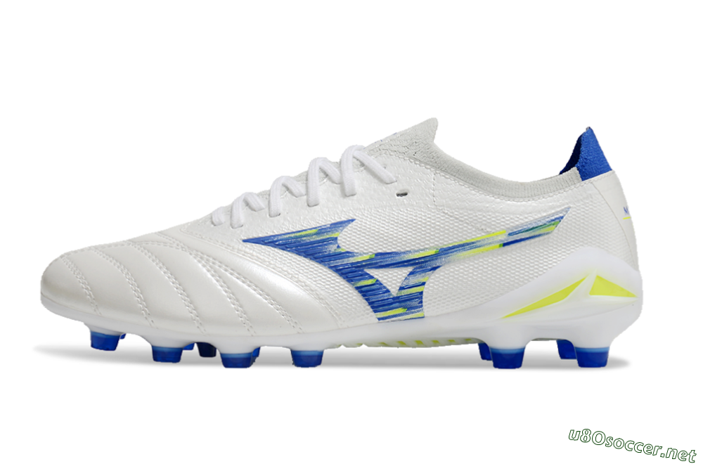 Men's Mizuno Morelia Neo 4 FG Football Boots - White/Blue/Yellow 0