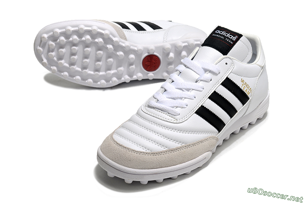 Unisex Adidas Mundial Team Astro TF Football Shoes - White/Black/Gold 3