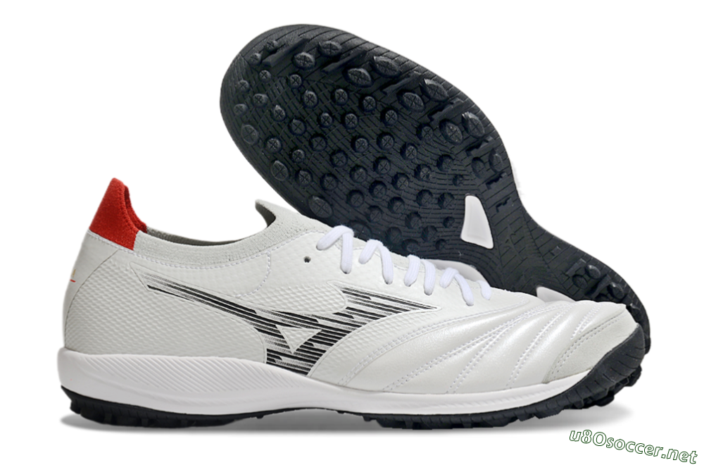 Men's Mizuno Morelia Neo Sala M8 TF Football Shoes - Beige/Black/Red 2