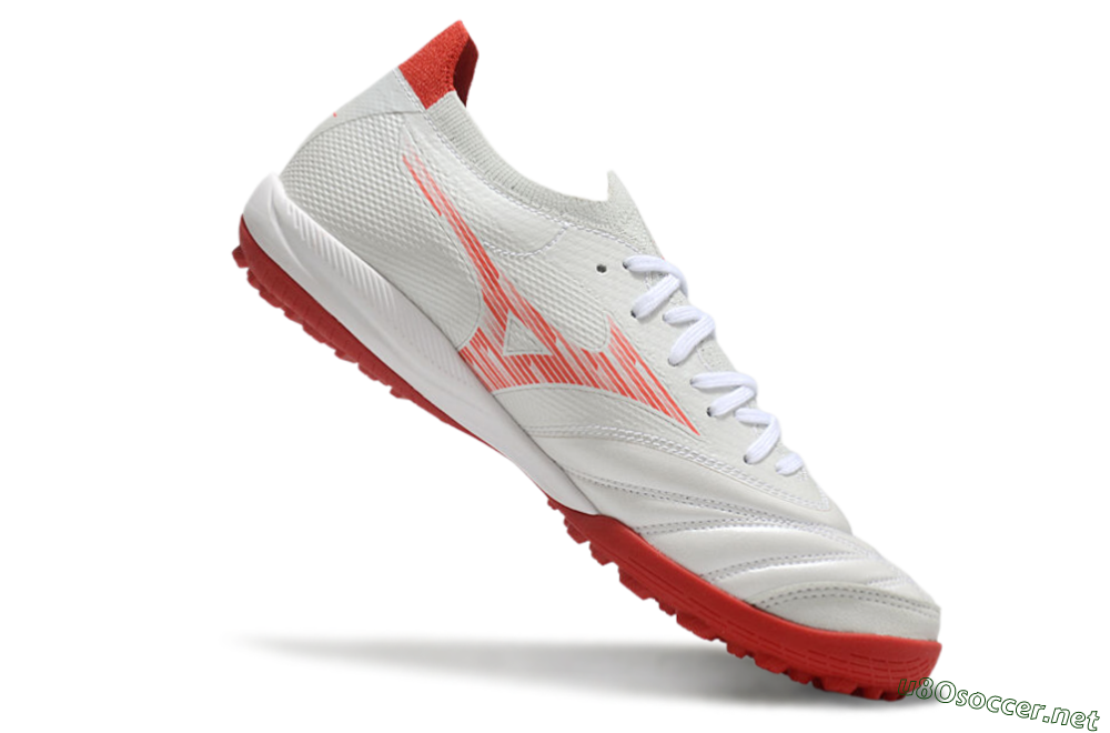 Men's Mizuno Morelia Neo Sala M8 TF Football Shoes - Beige/Red/White 4