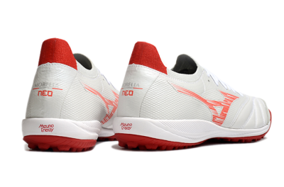 Men's Mizuno Morelia Neo Sala M8 TF Football Shoes - Beige/Red/White