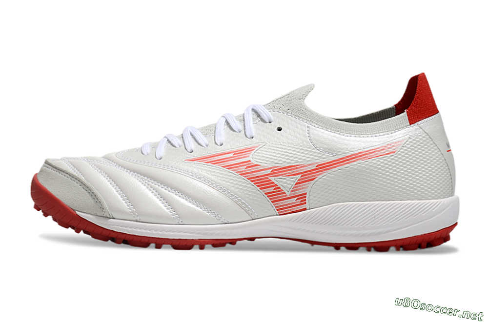 Men's Mizuno Morelia Neo Sala M8 TF Football Shoes - Beige/Red/White 0