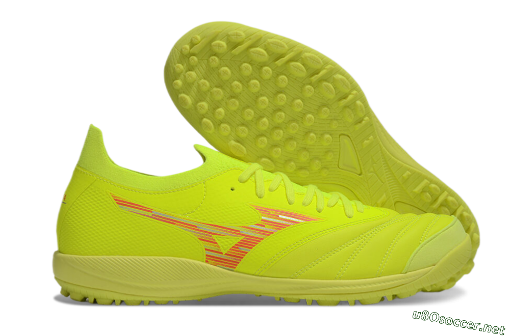 Men's Mizuno Morelia Neo Sala M8 TF Football Shoes - Yellow/Red 2