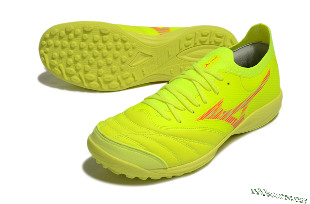Men's Mizuno Morelia Neo Sala M8 TF Football Shoes - Yellow/Red 3
