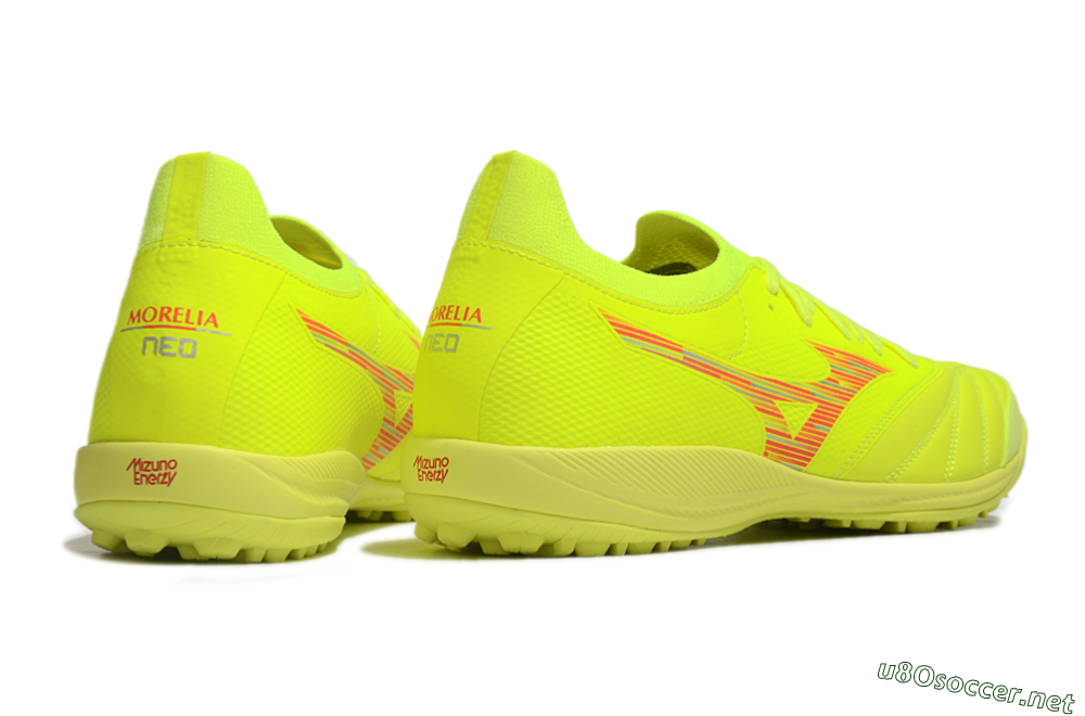 Men's Mizuno Morelia Neo Sala M8 TF Football Shoes - Yellow/Red 6