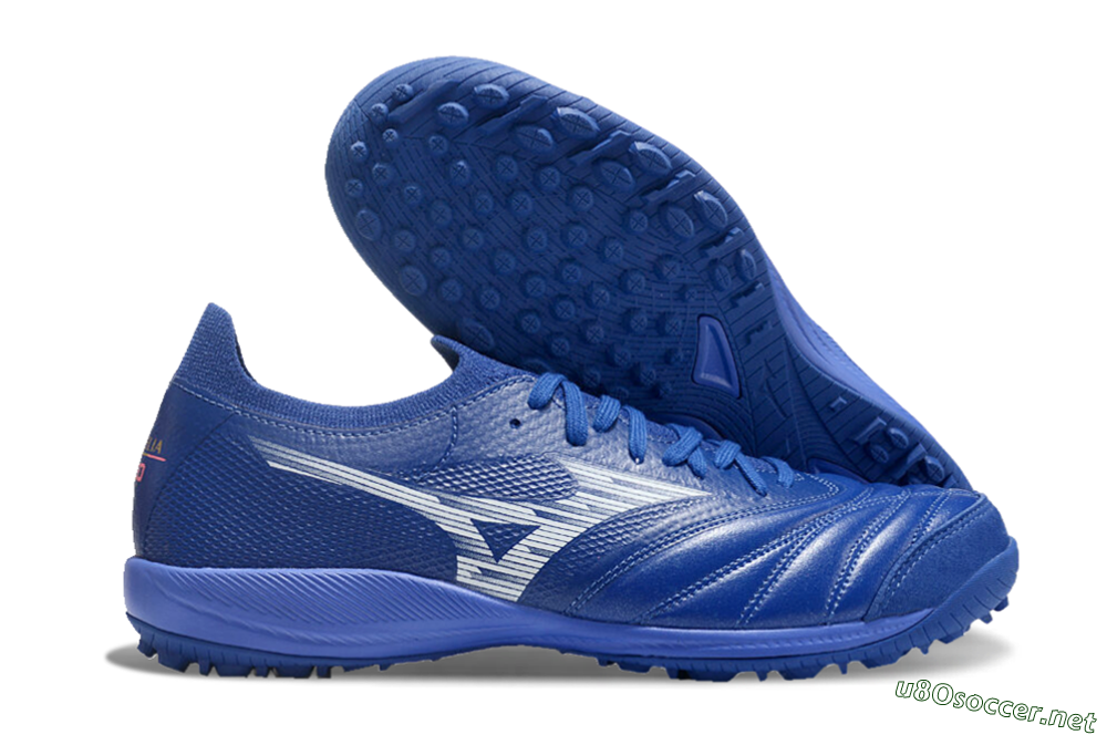 Men's Mizuno Morelia Neo Sala M8 TF Football Shoes - Blue/White 2