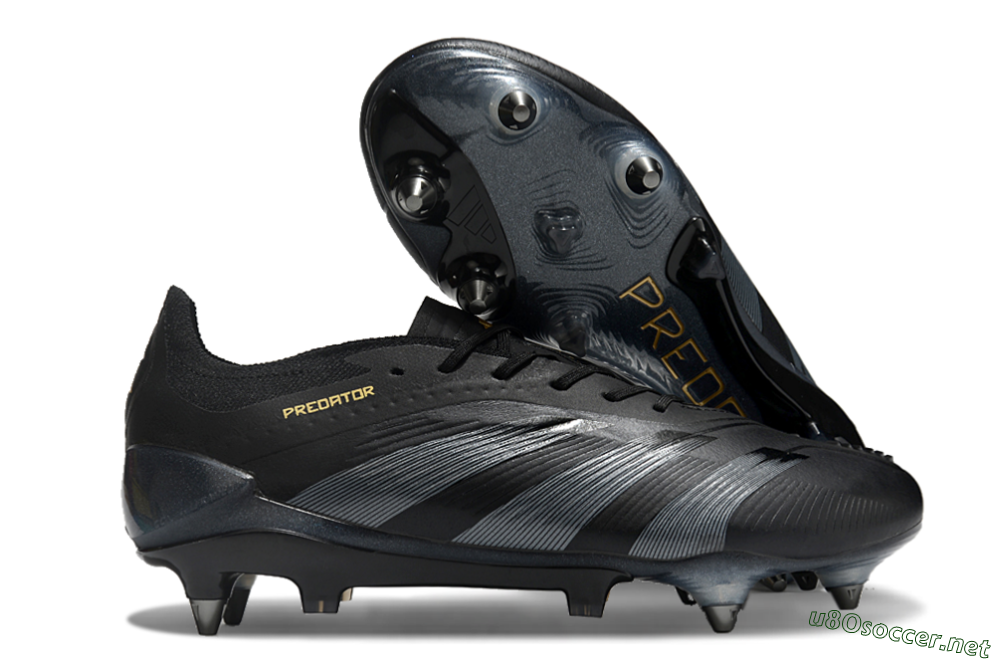 Men's Adidas Predator 24 Elite SG Football Boots - Black/Silver/Gold 1