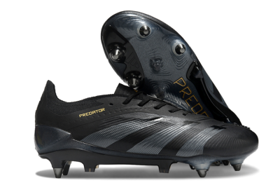 Men's Adidas Predator 24 Elite SG Football Boots - Black/Silver/Gold