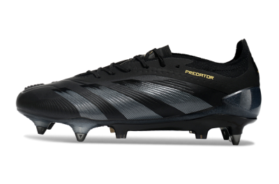 Men's Adidas Predator 24 Elite SG Football Boots - Black/Silver/Gold