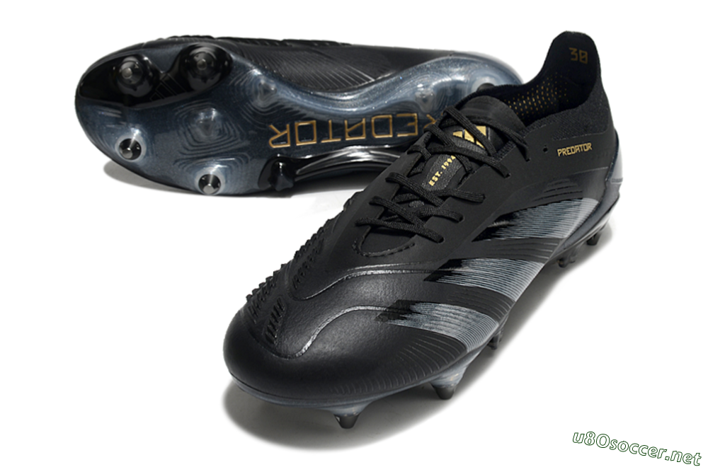 Men's Adidas Predator 24 Elite SG Football Boots - Black/Silver/Gold 0