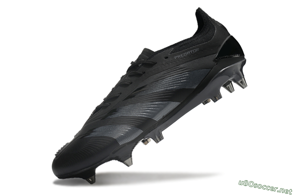Men's Adidas Predator 24 Elite SG Football Boots - Black/Silver/Gold 6