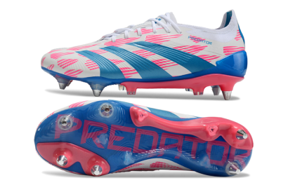 Men's Adidas Predator 24 Elite SG Football Boots - White/Pink/Blue
