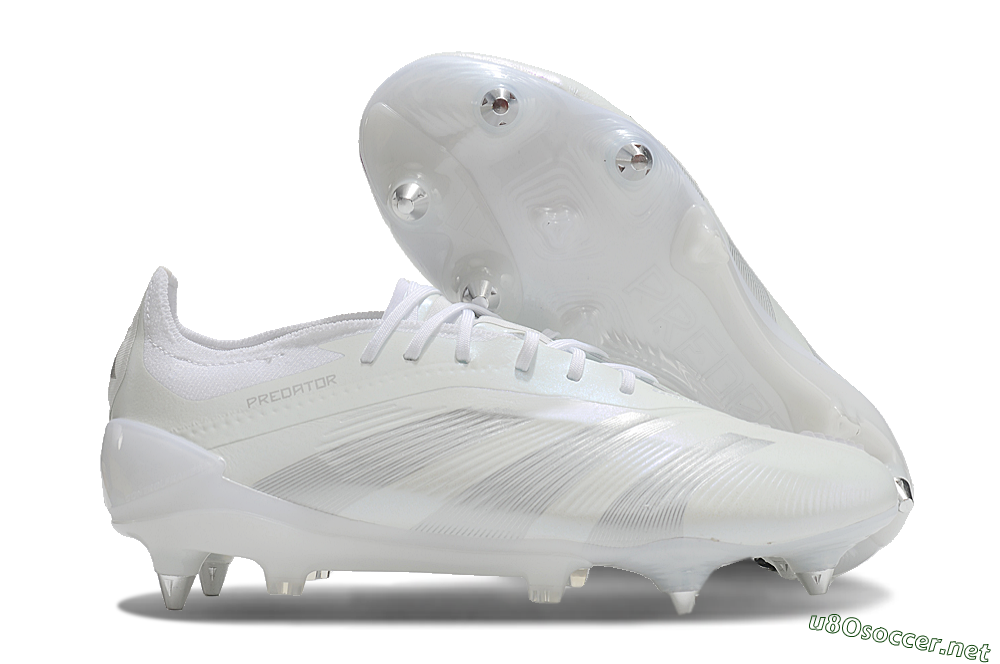 Men's Adidas Predator 24 Elite SG Football Boots - Beige/White/Silver 2
