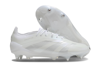 Men's Adidas Predator 24 Elite SG Football Boots - Beige/White/Silver