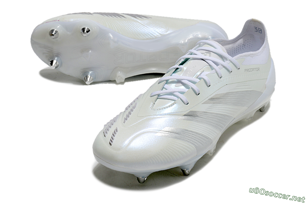 Men's Adidas Predator 24 Elite SG Football Boots - Beige/White/Silver 3