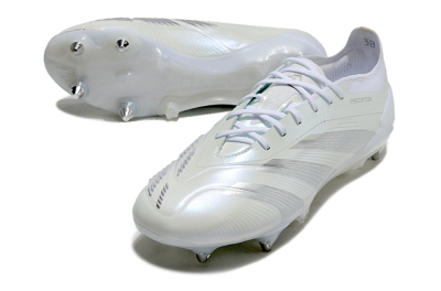 Men's Adidas Predator 24 Elite SG Football Boots - Beige/White/Silver