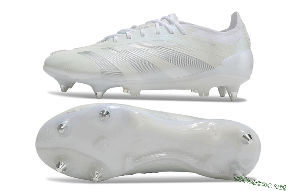Men's Adidas Predator 24 Elite SG Football Boots - Beige/White/Silver 1